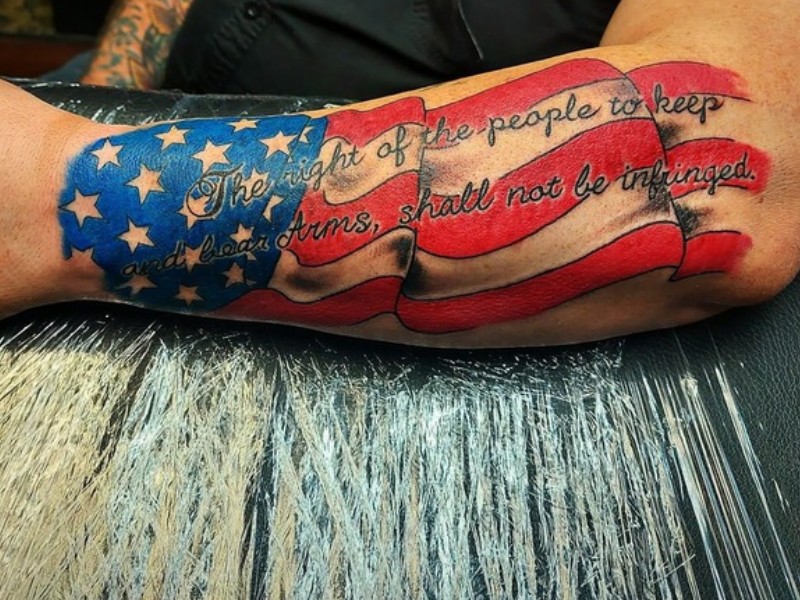 1st americana flag tattoo