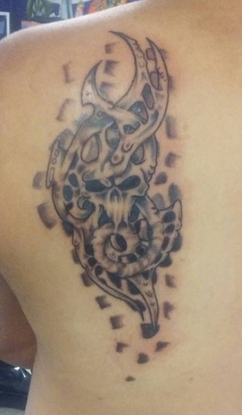 abstract skull figure